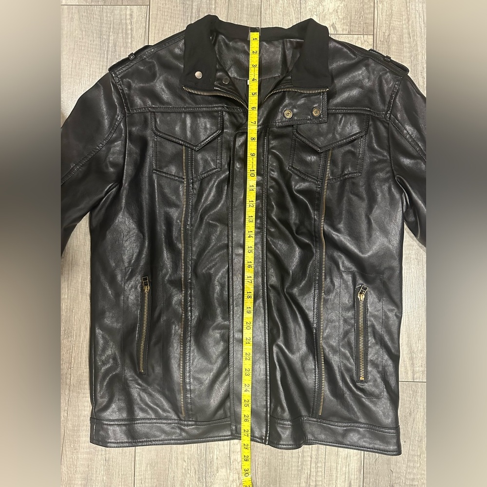 Black Motorcycle Style Jacket - image 8